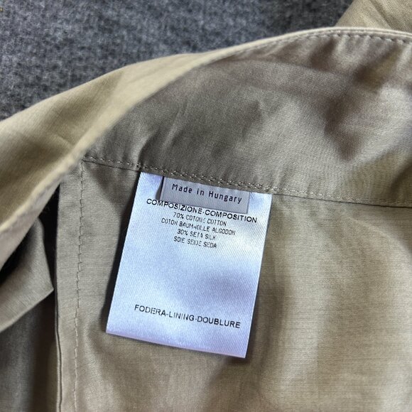 Stella McCartney Pencil Skirt US 12 UK 40 Pleated Front Slit Khaki‎ Silk Cotton - Picture 4 of 11